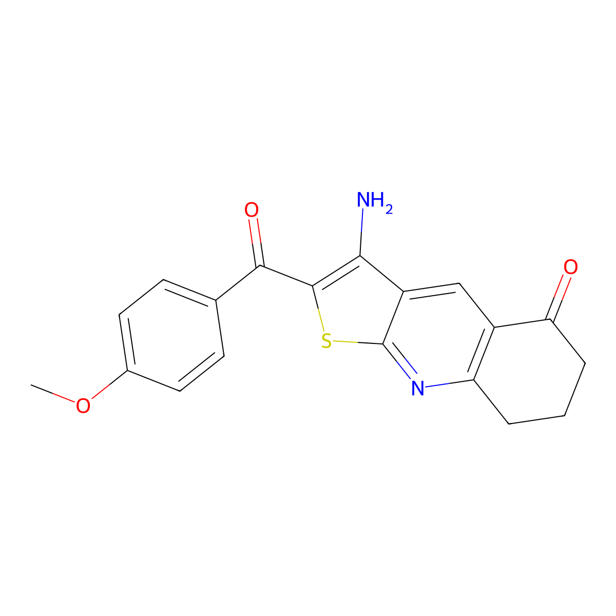 3-amino-2-(4-methoxybenzoyl)-7,8-dihydrothieno[2,3-b]quinolin-5(6H)-one molecular structure, CAS 488734-56-1