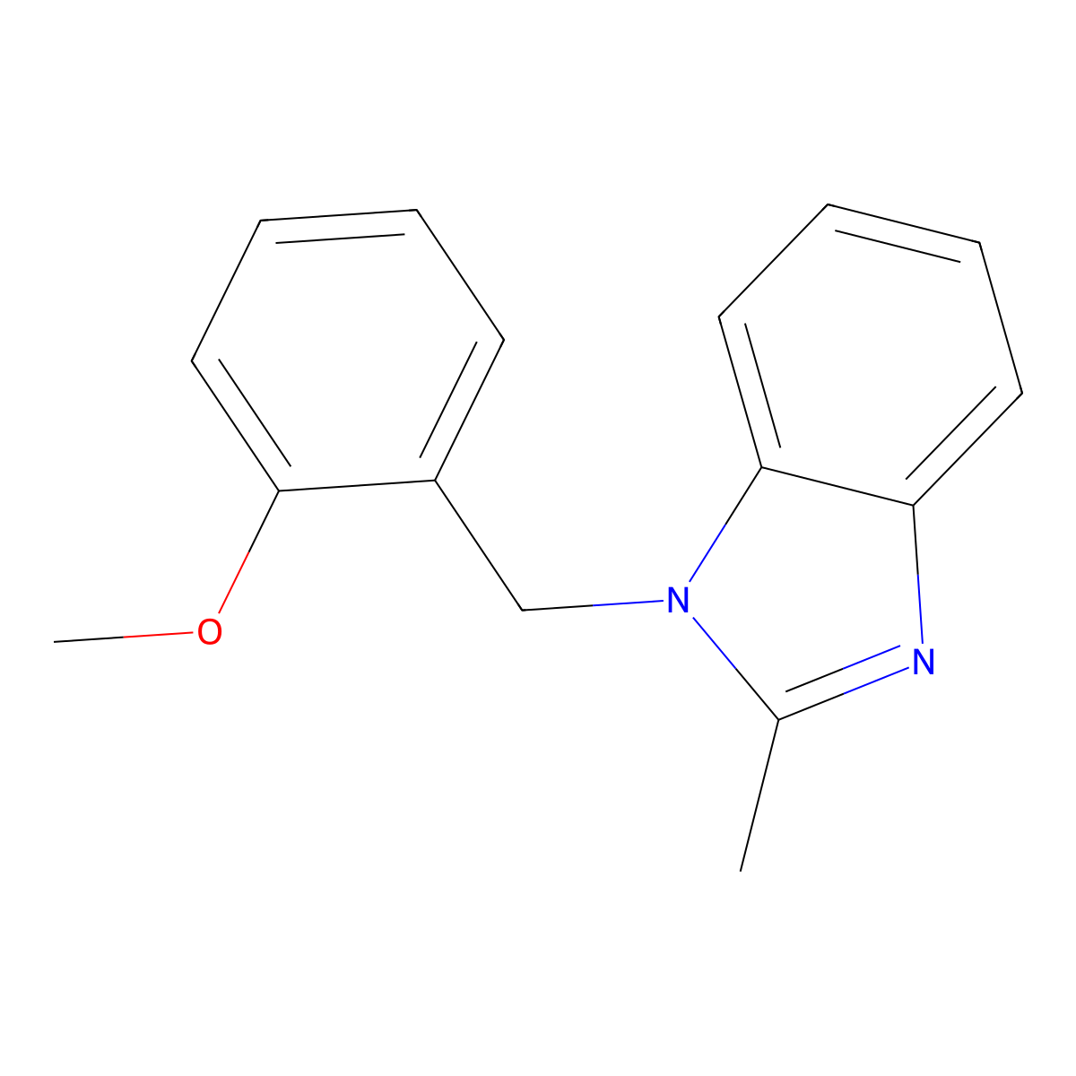 1-((2-Methoxyphenyl)methyl)-2-methyl-1H-benzimidazole molecular structure, CAS 488734-87-8