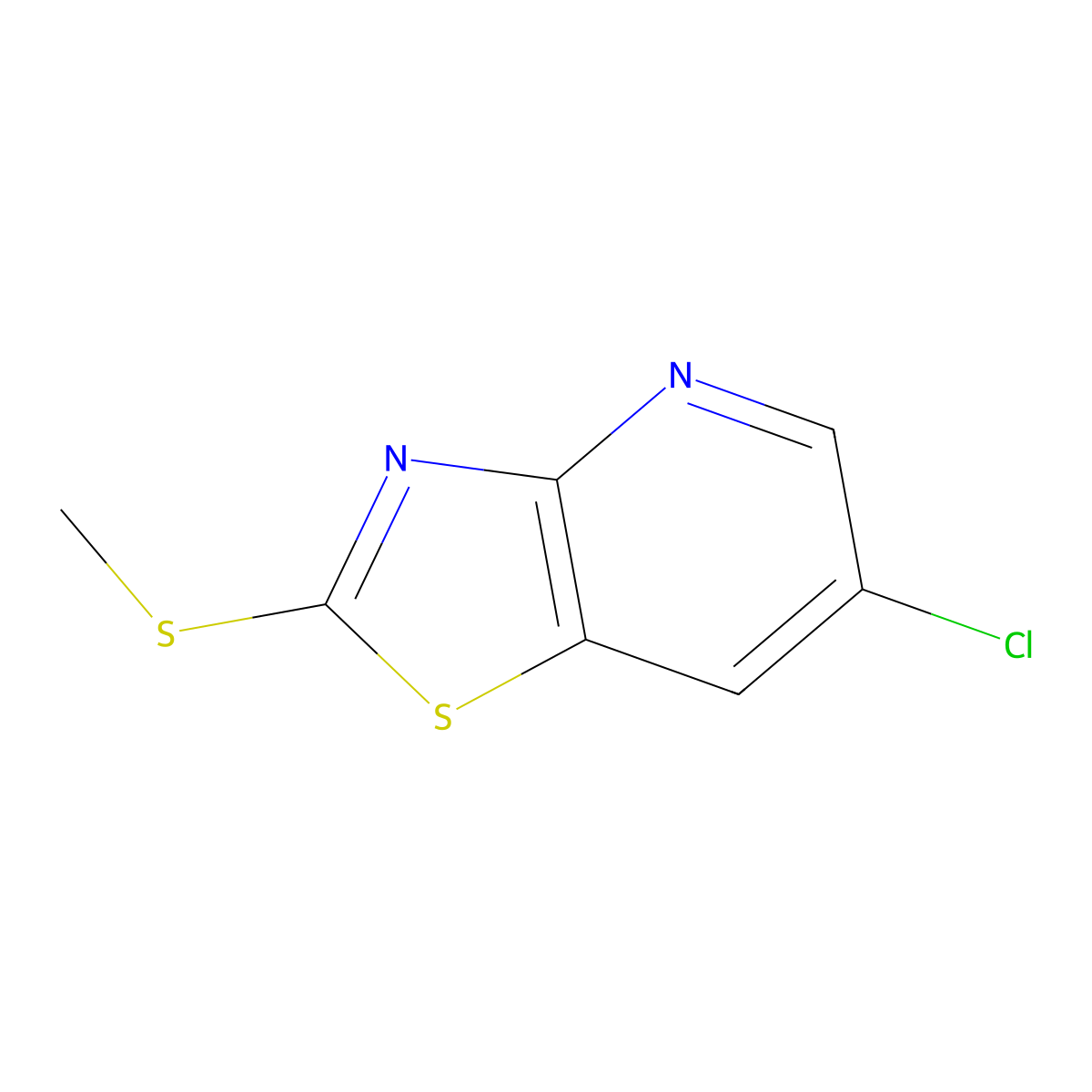 6-Chloro-2-(methylsulfanyl)-(1,3)thiazolo(4,5-b)pyridine molecular structure, CAS 488742-51-4
