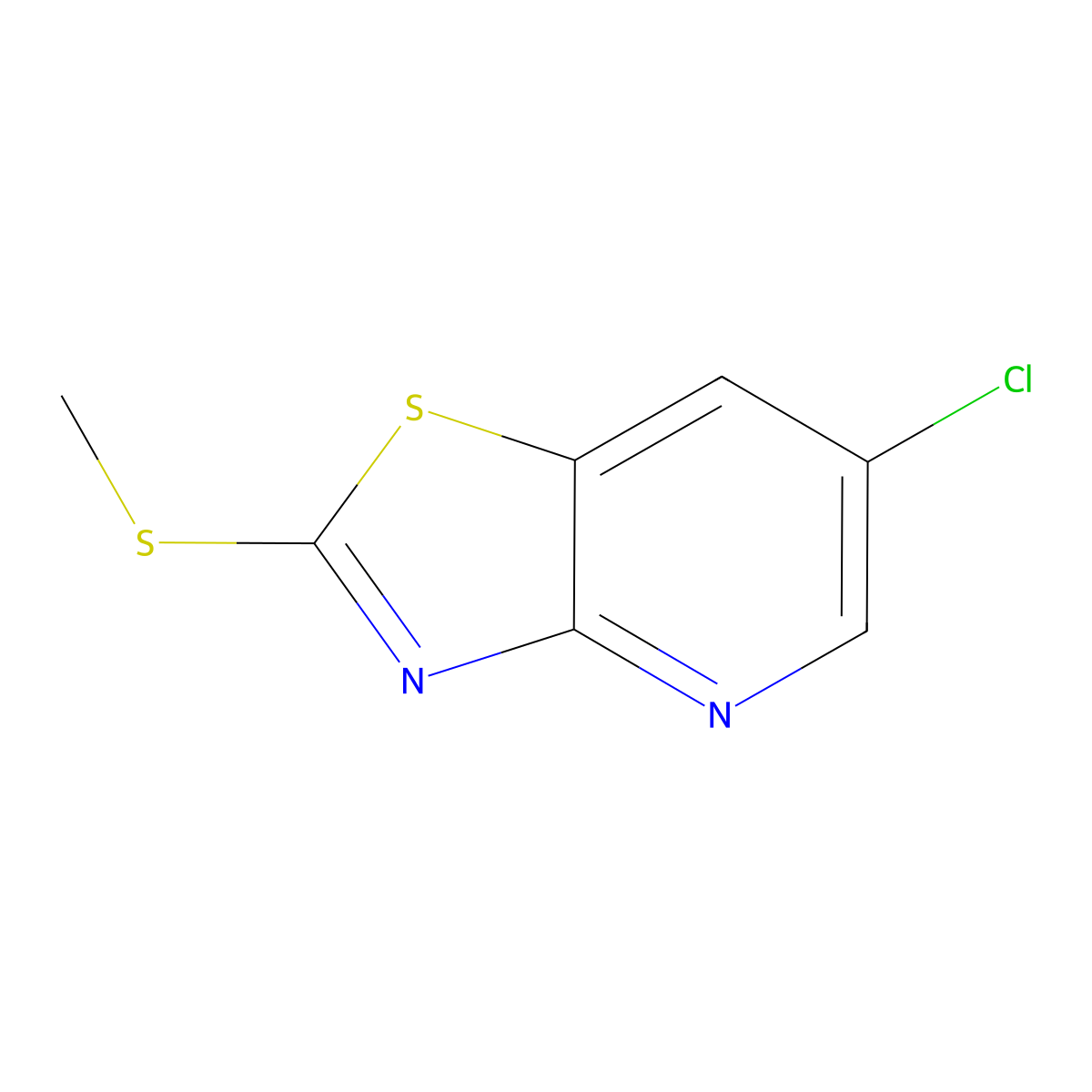 6-Chloro-2-(methylsulfanyl)-(1,3)thiazolo(4,5-b)pyridine molecular structure, CAS 488742-51-4