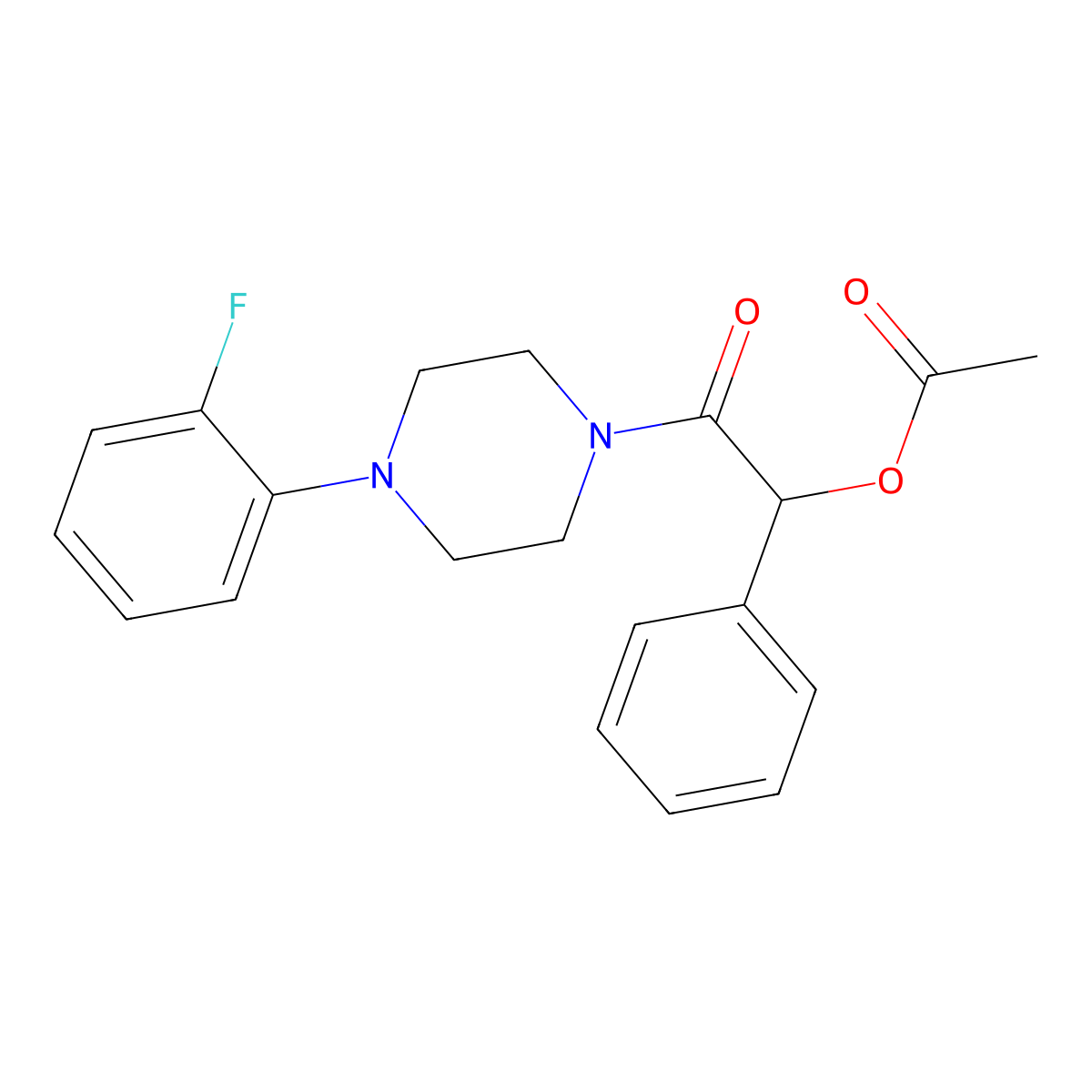 2-[4-(2-Fluorophenyl)piperazin-1-yl]-2-oxo-1-phenylethyl acetate molecular structure, CAS 488743-36-8