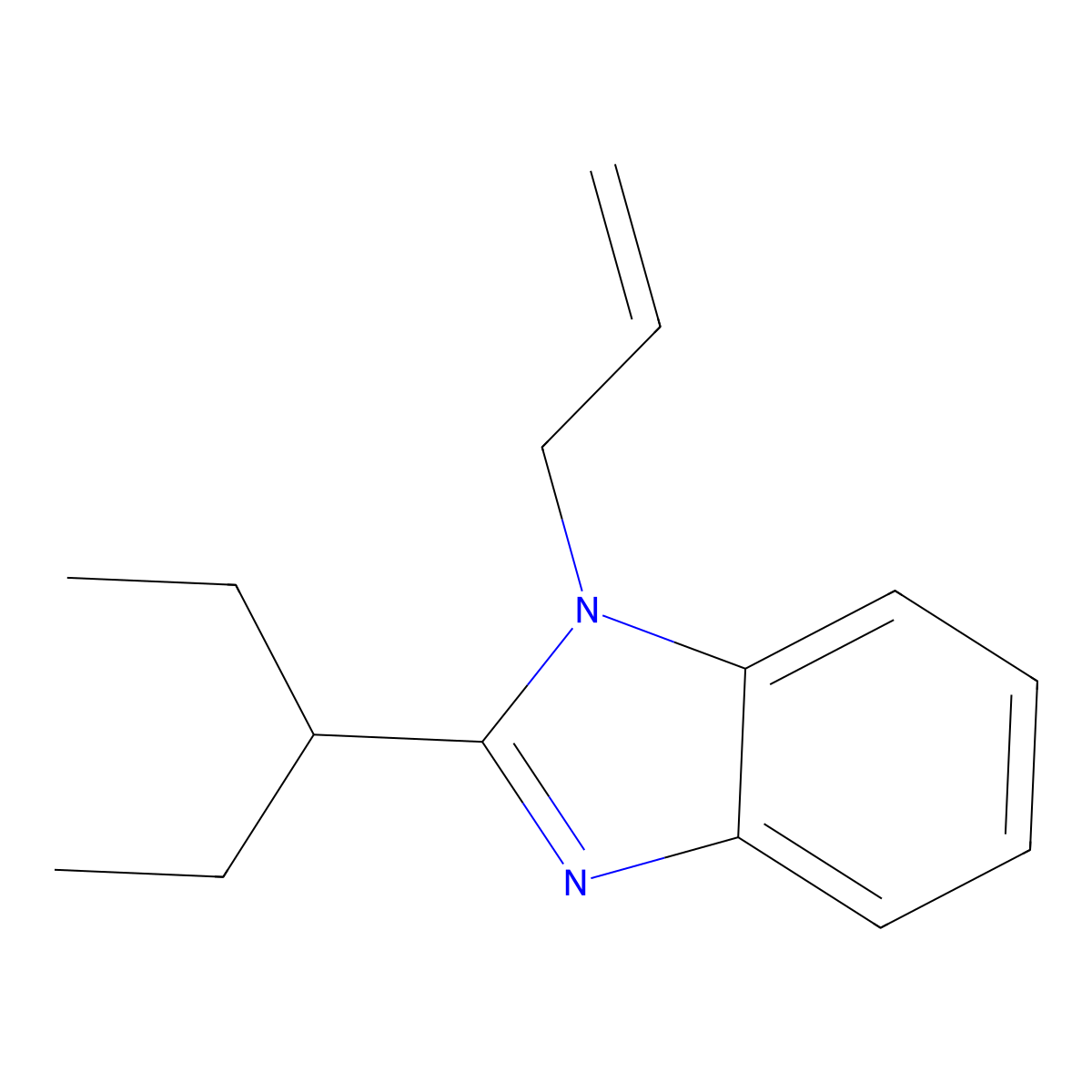 2-Pentan-3-yl-1-prop-2-enylbenzimidazole molecular structure, CAS 488744-15-6