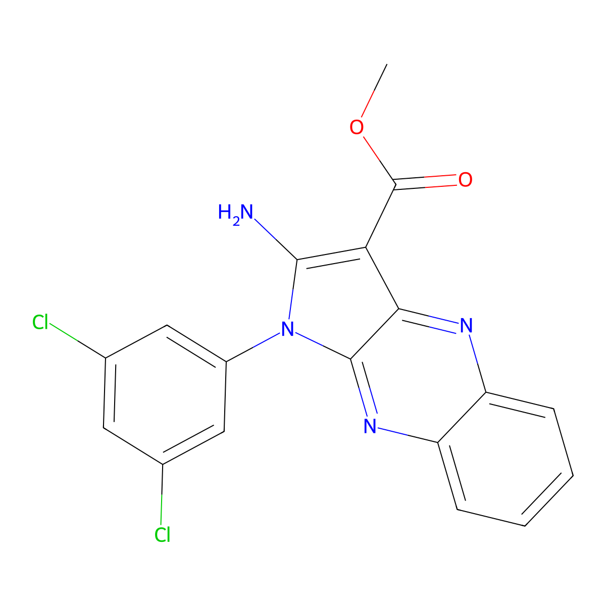 methyl 2-amino-1-(3,5-dichlorophenyl)-1H-pyrrolo[2,3-b]quinoxaline-3-carboxylate molecular structure, CAS 488744-40-7