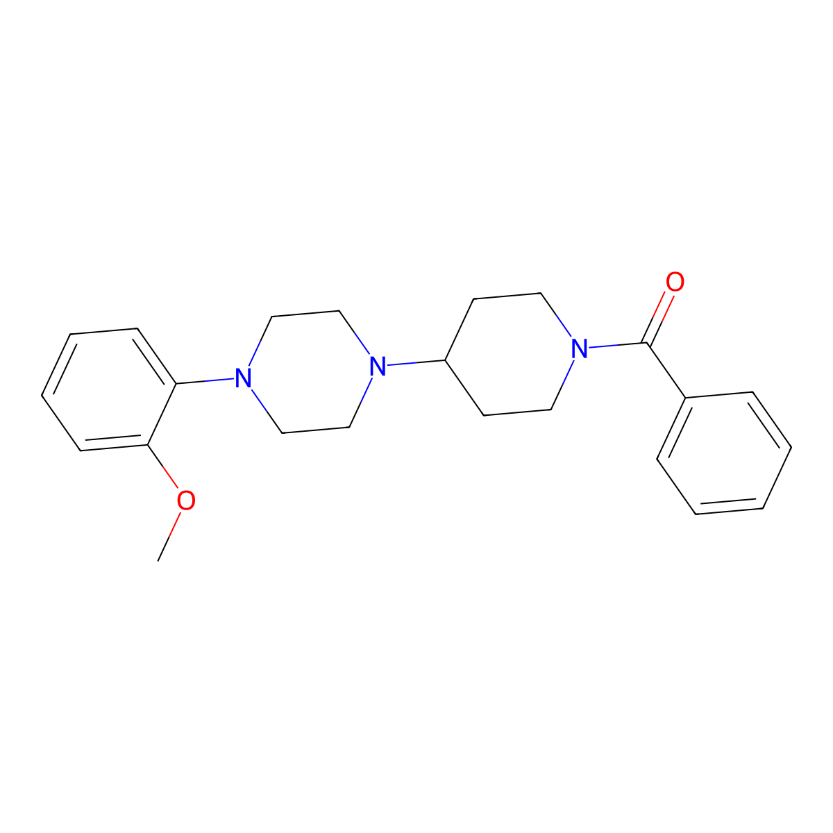[4-[4-(2-Methoxyphenyl)piperazin-1-yl]piperidin-1-yl]-phenylmethanone molecular structure, CAS 488744-51-0