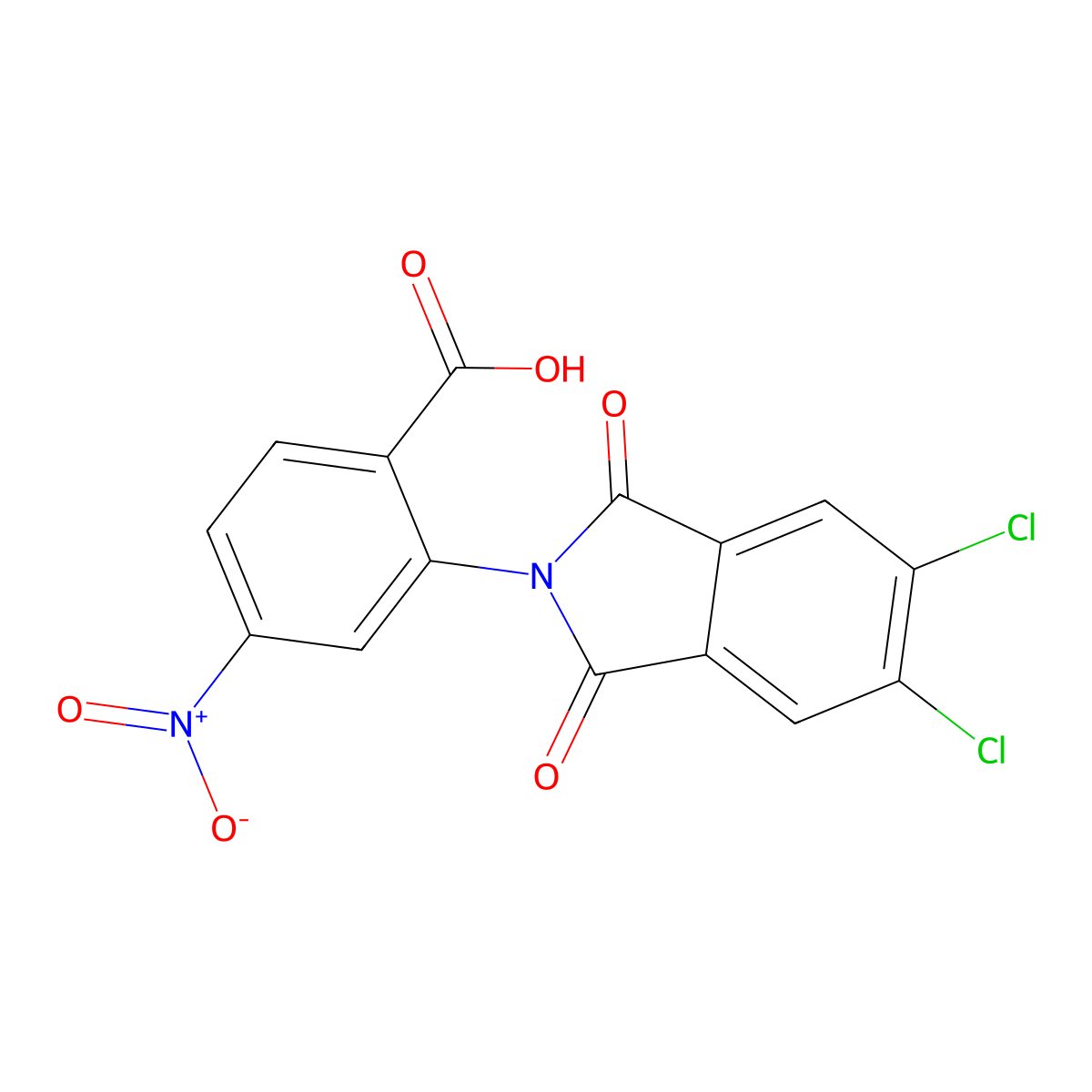 2-(5,6-Dichloro-1,3-dioxoisoindol-2-yl)-4-nitrobenzoic acid molecular structure, CAS 488745-00-2
