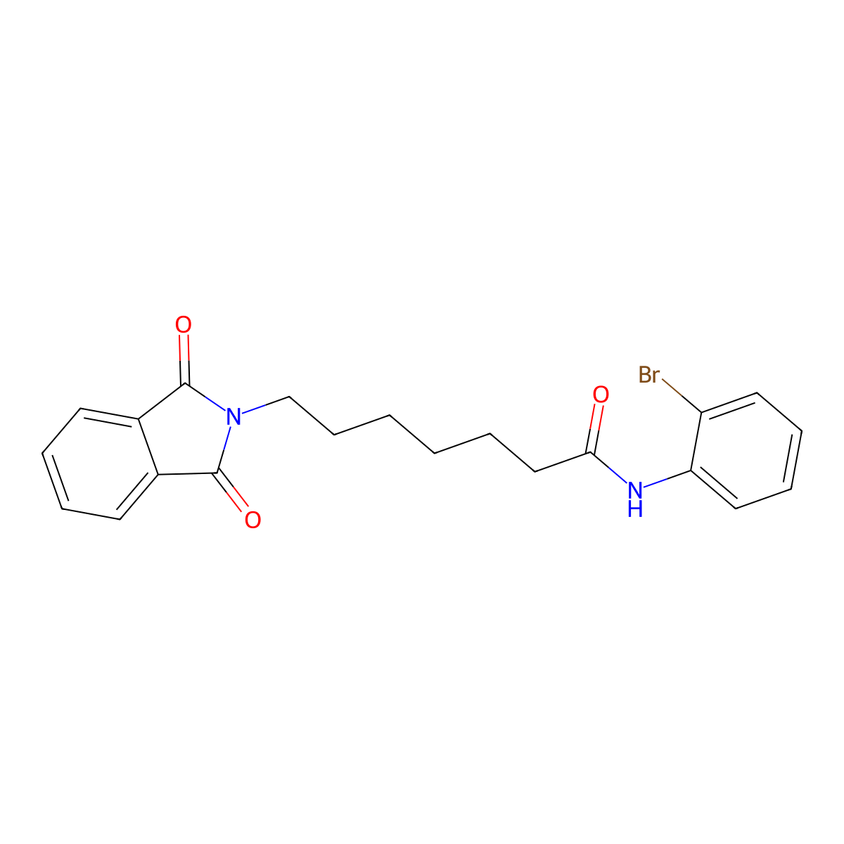 N-(2-bromophenyl)-7-(1,3-dioxoisoindol-2-yl)heptanamide molecular structure, CAS 488745-01-3