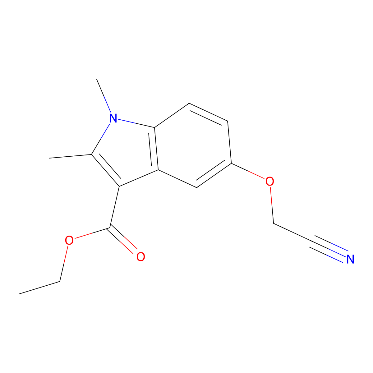 ethyl 5-(cyanomethoxy)-1,2-dimethyl-1H-indole-3-carboxylate molecular structure, CAS 488745-53-5