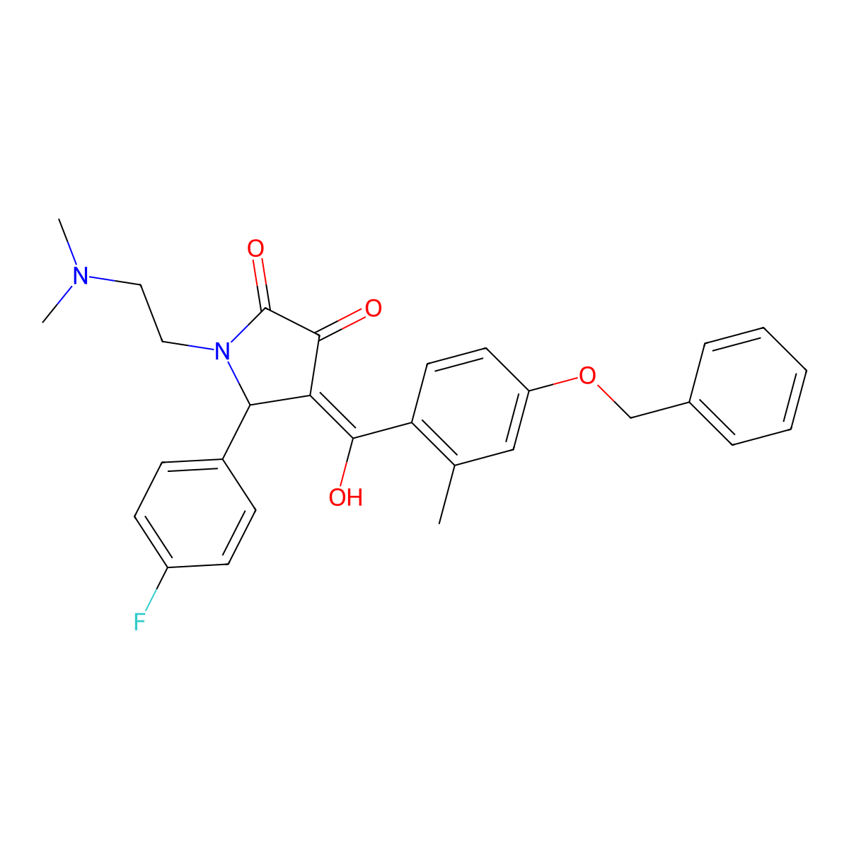 4-[4-(benzyloxy)-2-methylbenzoyl]-1-[2-(dimethylamino)ethyl]-5-(4-fluorophenyl)-3-hydroxy-2,5-dihydro-1H-pyrrol-2-one molecular structure, CAS 488746-60-7