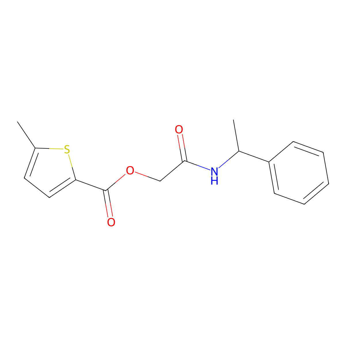 [(1-Phenylethyl)carbamoyl]methyl 5-methylthiophene-2-carboxylate molecular structure, CAS 488754-75-2