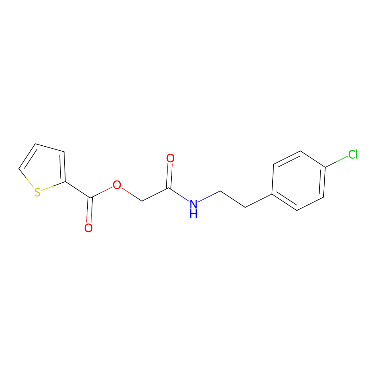 [2-[2-(4-Chlorophenyl)ethylamino]-2-oxoethyl] thiophene-2-carboxylate molecular structure, CAS 488755-01-7