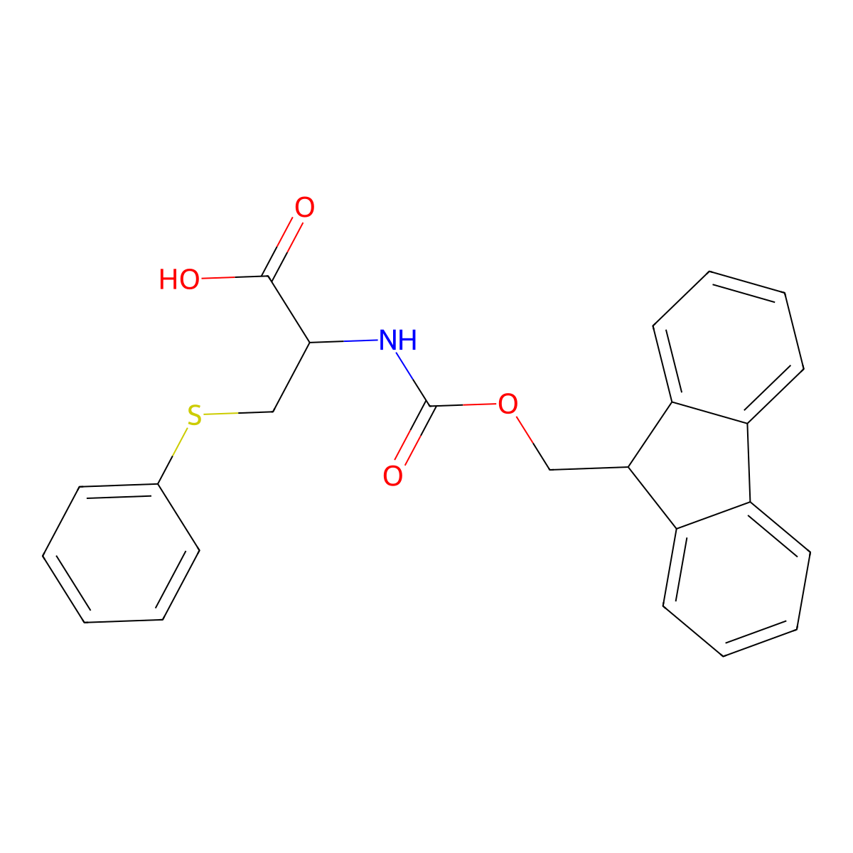 Fmoc-(S)-phenyl-L-Cys molecular structure, CAS 488761-06-4
