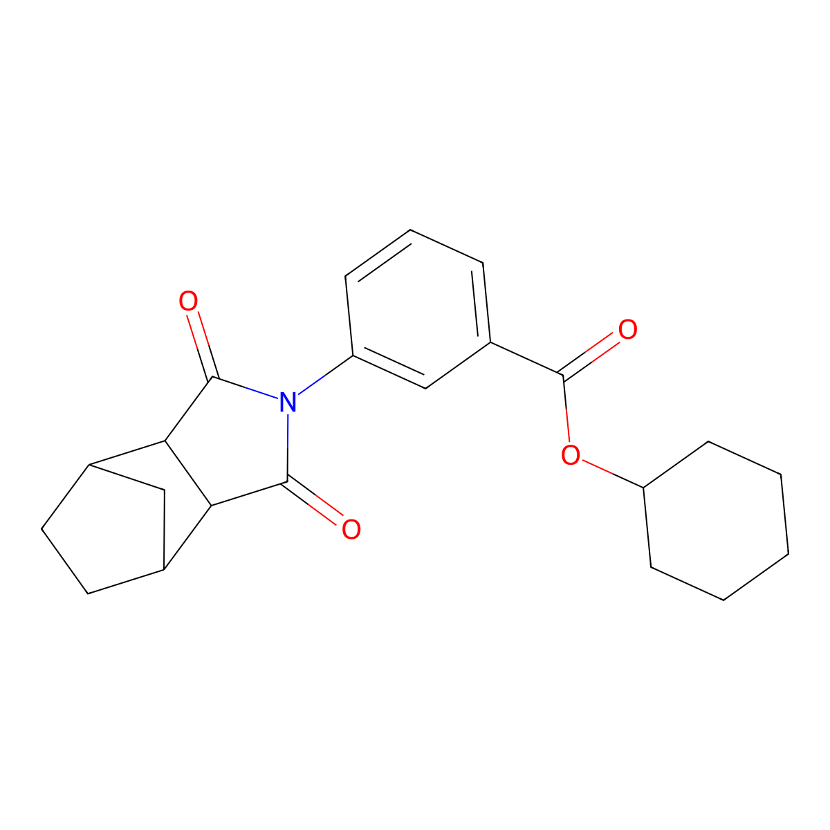 cyclohexyl 3-(1,3-dioxooctahydro-2H-4,7-methanoisoindol-2-yl)benzoate molecular structure, CAS 488786-02-3