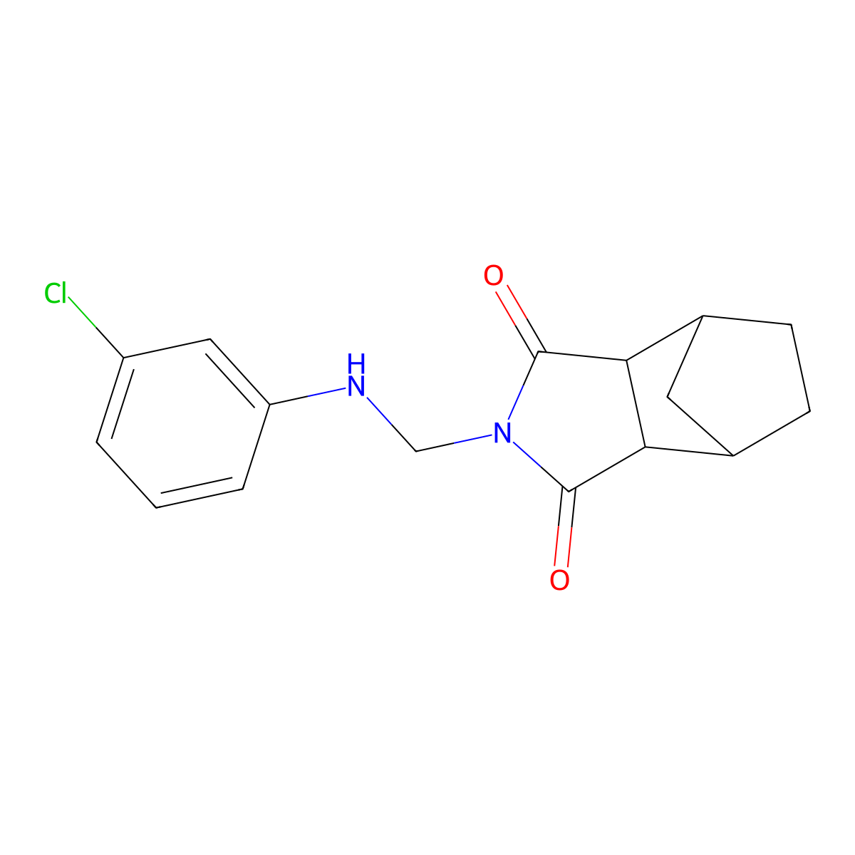 2-{[(3-chlorophenyl)amino]methyl}hexahydro-1H-4,7-methanoisoindole-1,3(2H)-dione molecular structure, CAS 488786-18-1