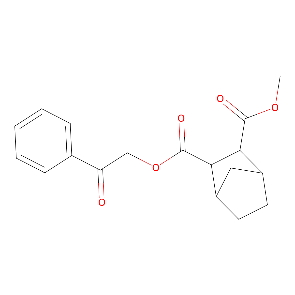 2-Methyl 3-(2-oxo-2-phenylethyl) bicyclo[2.2.1]heptane-2,3-dicarboxylate molecular structure, CAS 488786-68-1