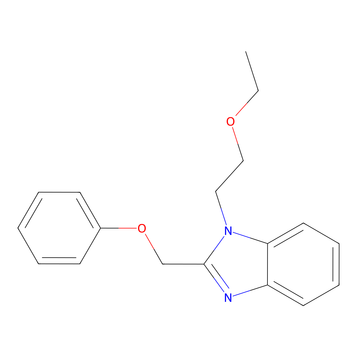 1-(2-ethoxyethyl)-2-(phenoxymethyl)-1H-benzo[d]imidazole molecular structure, CAS 488792-82-1
