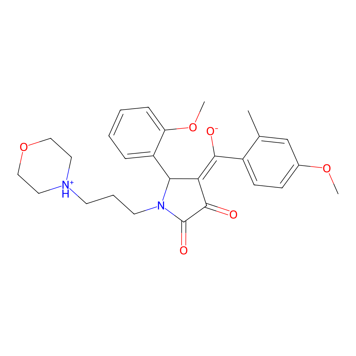 3-hydroxy-4-(4-methoxy-2-methylbenzoyl)-5-(2-methoxyphenyl)-1-[3-(morpholin-4-yl)propyl]-2,5-dihydro-1H-pyrrol-2-one molecular structure, CAS 488793-46-0