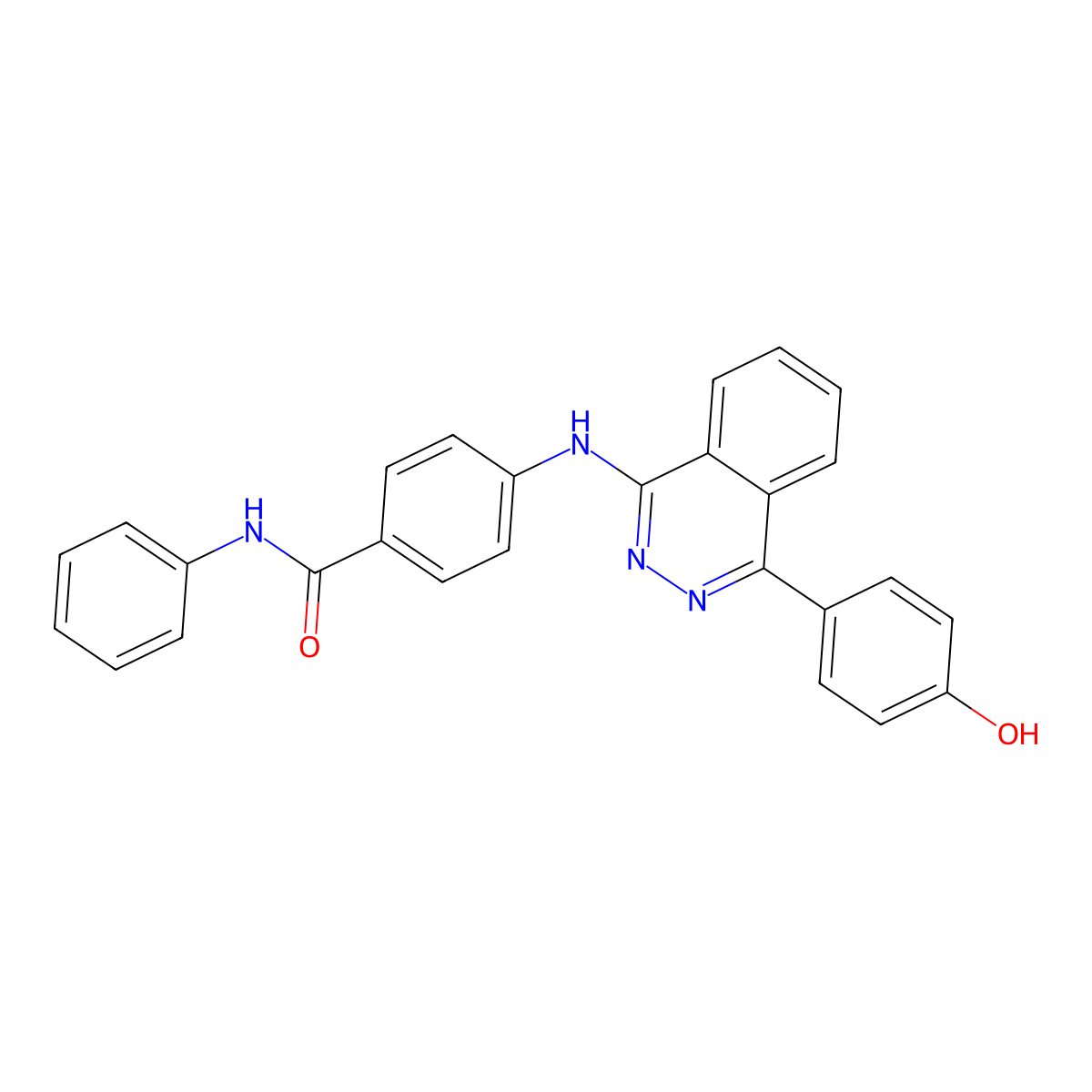 4-((4-(4-hydroxyphenyl)phthalazin-1-yl)amino)-N-phenylbenzamide molecular structure, CAS 488793-85-7