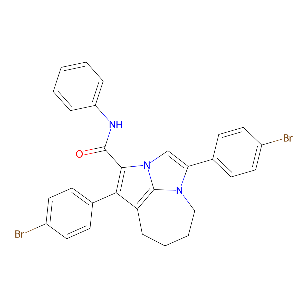 1,4-bis(4-bromophenyl)-N-phenyl-5,6,7,8-tetrahydro-2a,4a-diazacyclopenta[cd]azulene-2-carboxamide molecular structure, CAS 488793-86-8