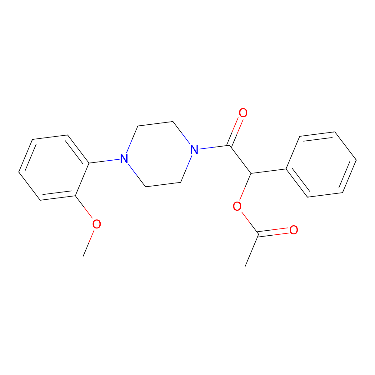 2-[4-(2-Methoxyphenyl)piperazin-1-yl]-2-oxo-1-phenylethyl acetate molecular structure, CAS 488794-08-7