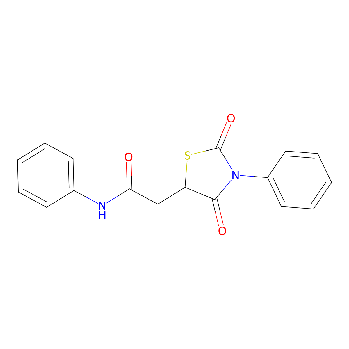 2-(2,4-dioxo-3-phenyl-1,3-thiazolidin-5-yl)-N-phenylacetamide molecular structure, CAS 488794-67-8