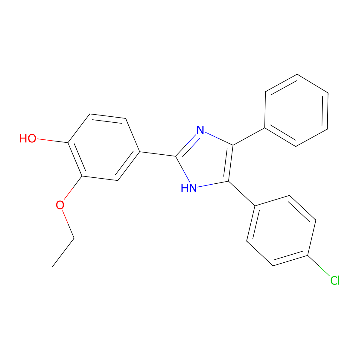 4-(4-(4-chlorophenyl)-5-phenyl-1H-imidazol-2-yl)-2-ethoxyphenol molecular structure, CAS 488794-84-9