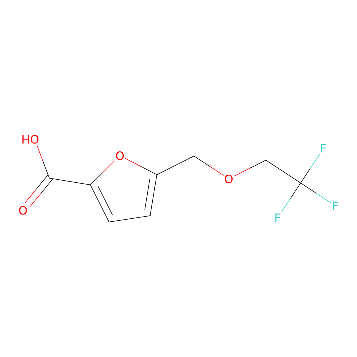 5-[(2,2,2-Trifluoroethoxy)methyl]-2-furoic acid molecular structure, CAS 488795-29-5