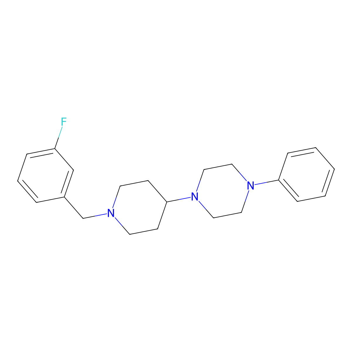 1-[1-(3-Fluorobenzyl)piperidin-4-yl]-4-phenylpiperazine molecular structure, CAS 488795-30-8