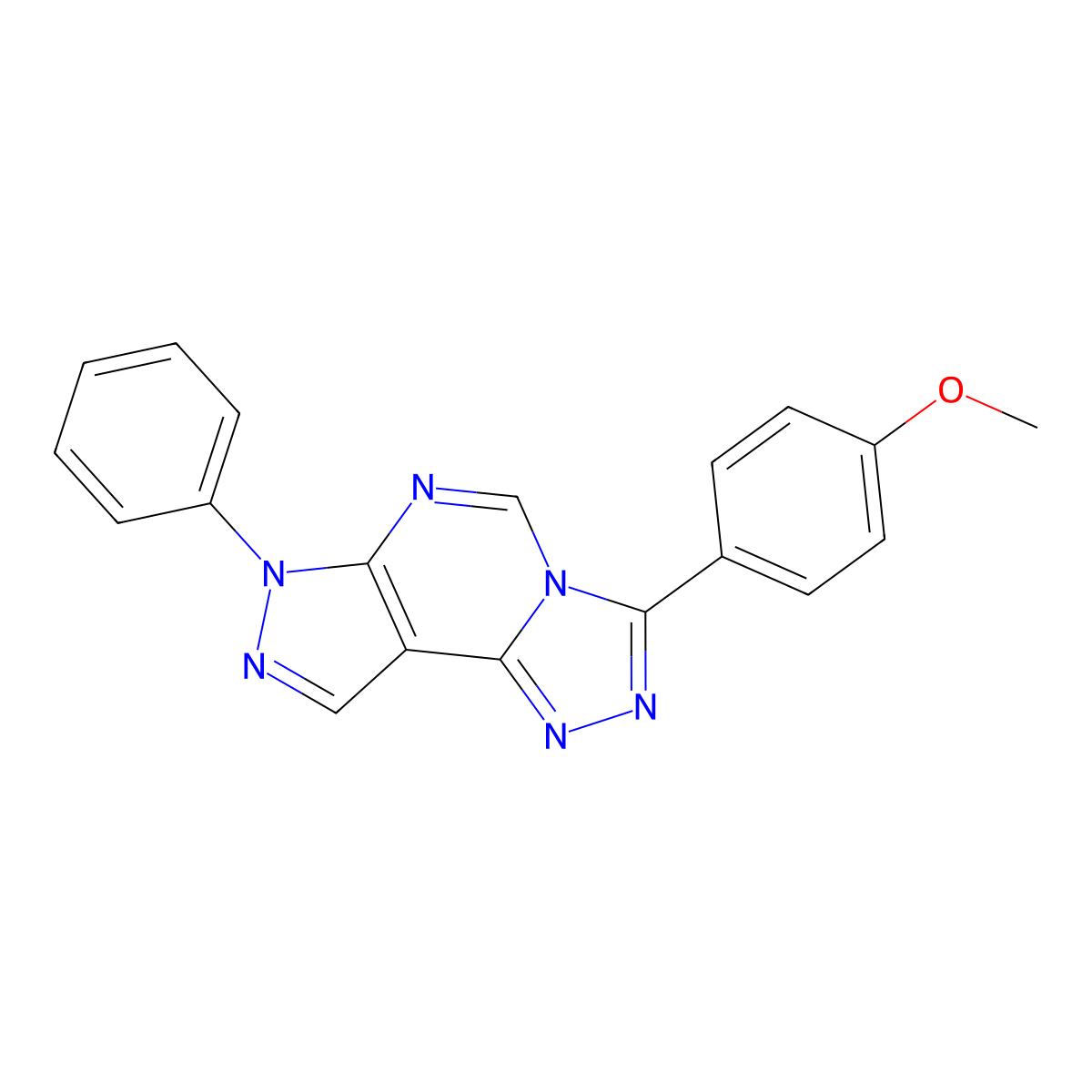 3-(4-methoxyphenyl)-7-phenyl-7H-pyrazolo[4,3-e][1,2,4]triazolo[4,3-c]pyrimidine molecular structure, CAS 488795-34-2