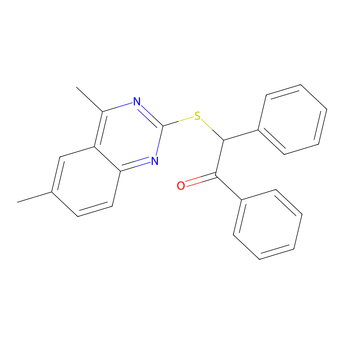 2-[(4,6-Dimethylquinazolin-2-yl)sulfanyl]-1,2-diphenylethanone molecular structure, CAS 488795-84-2