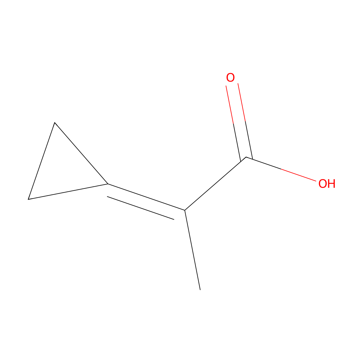 2-Cyclopropylidenepropanoic acid molecular structure, CAS 488800-30-2