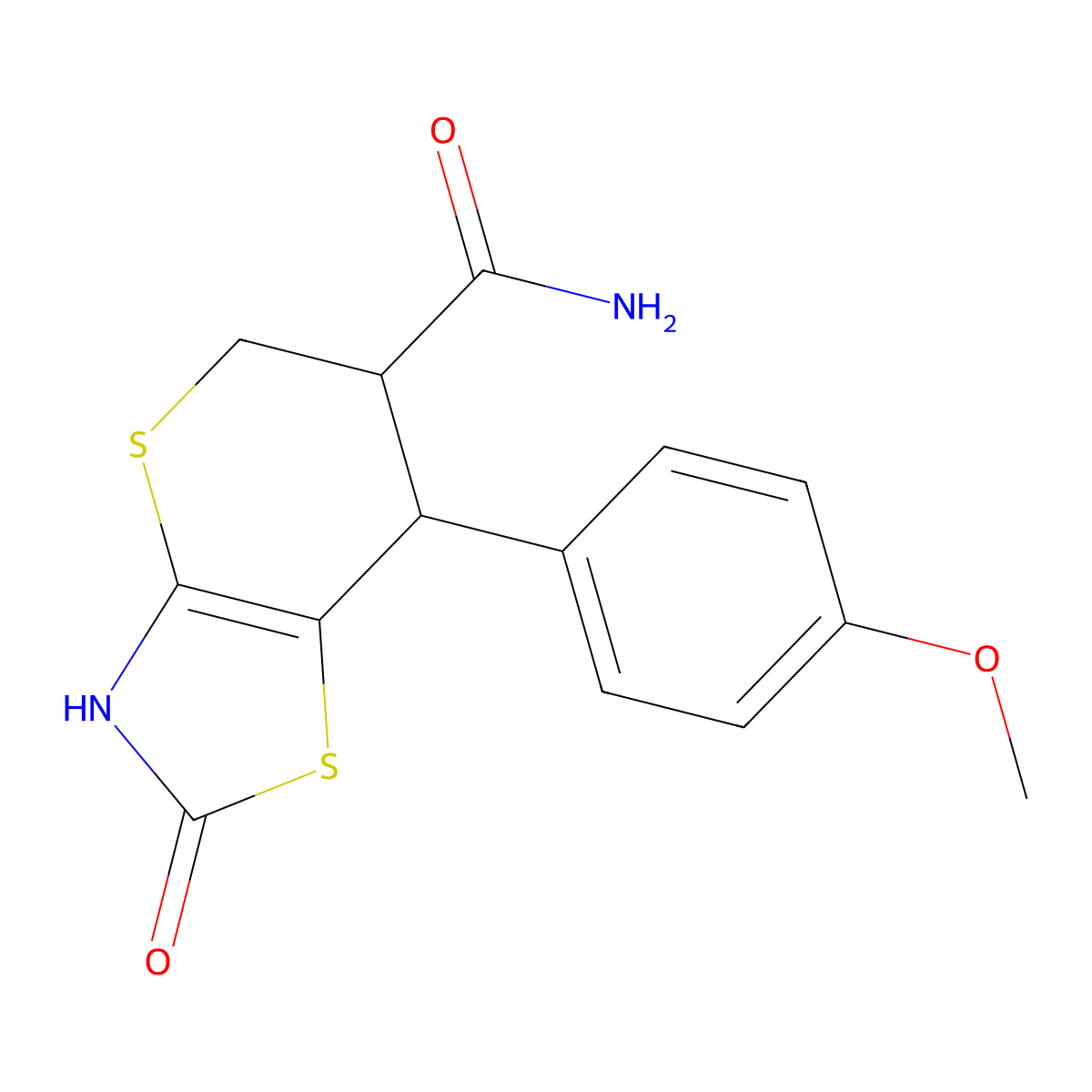 7-(4-Methoxyphenyl)-2-oxo-3,5,6,7-tetrahydrothiopyrano[2,3-d][1,3]thiazole-6-carboxamide molecular structure, CAS 488800-90-4