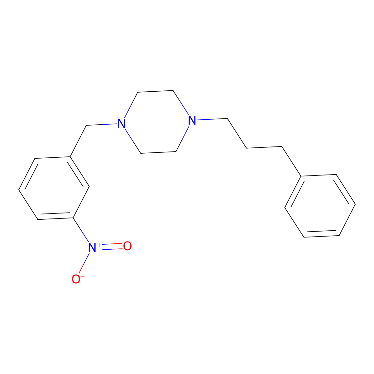 1-[(3-Nitrophenyl)methyl]-4-(3-phenylpropyl)piperazine molecular structure, CAS 488801-02-1