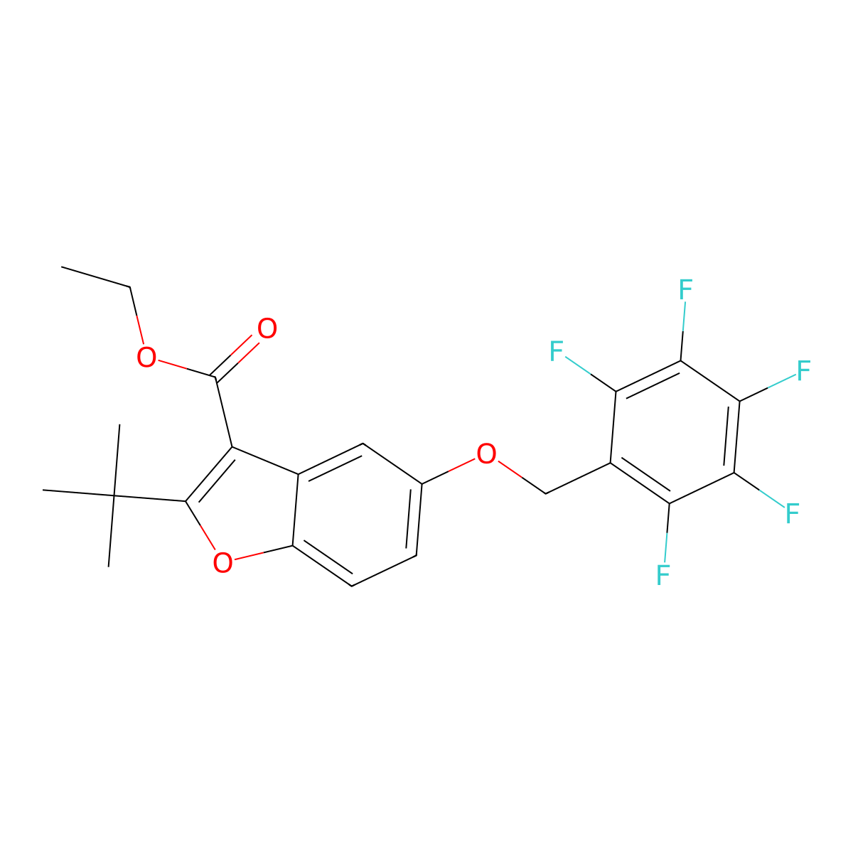 Ethyl 2-tert-butyl-5-[(2,3,4,5,6-pentafluorophenyl)methoxy]-1-benzofuran-3-carboxylate molecular structure, CAS 488802-66-0
