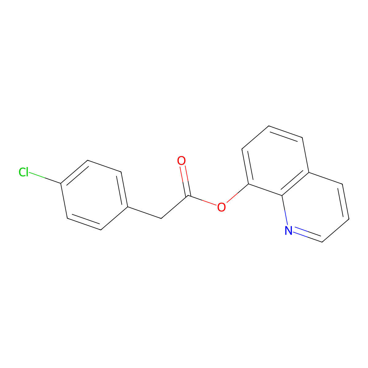 Quinolin-8-yl 2-(4-chlorophenyl)acetate molecular structure, CAS 488802-75-1