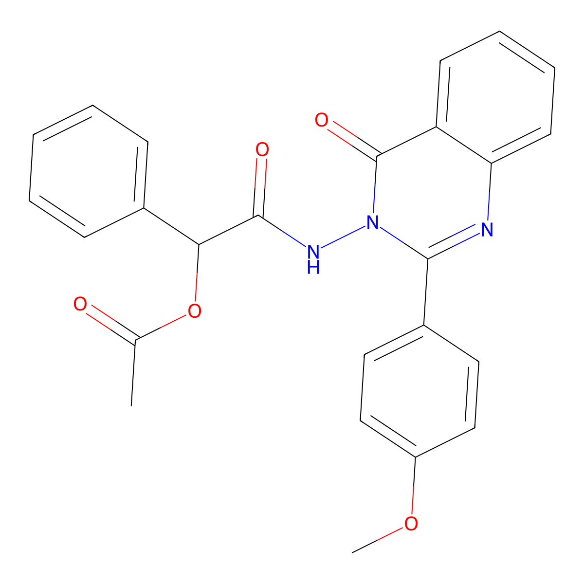 2-[(2-(4-methoxyphenyl)-4-oxoquinazolin-3(4H)-yl)amino]-2-oxo-1-phenylethyl acetate molecular structure, CAS 488803-10-7