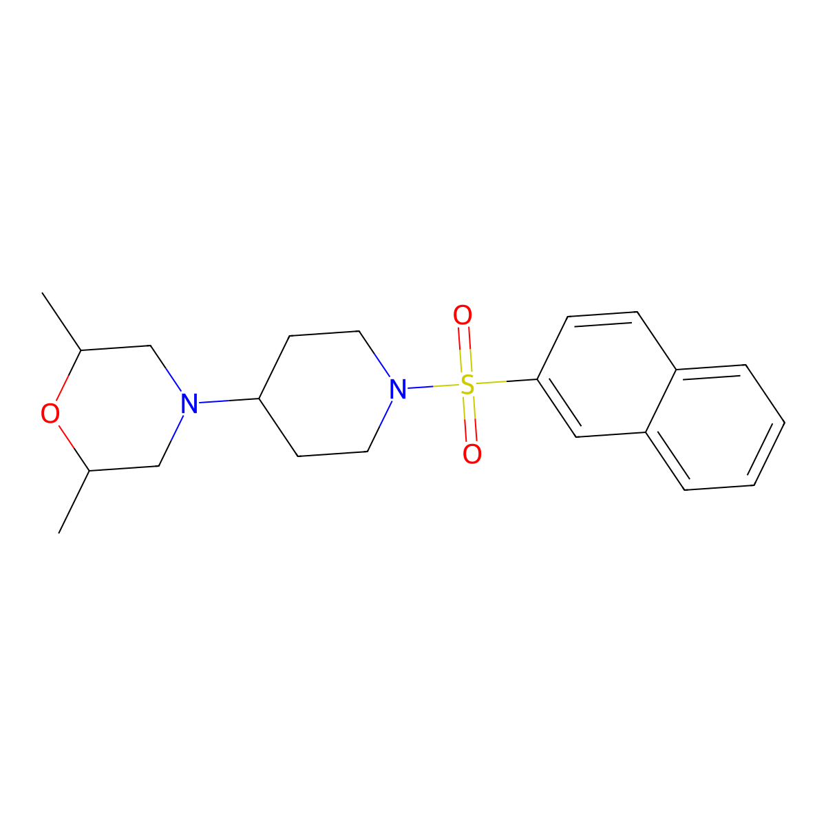 2,6-Dimethyl-4-[1-(2-naphthalenylsulfonyl)-4-piperidinyl]morpholine molecular structure, CAS 488803-29-8