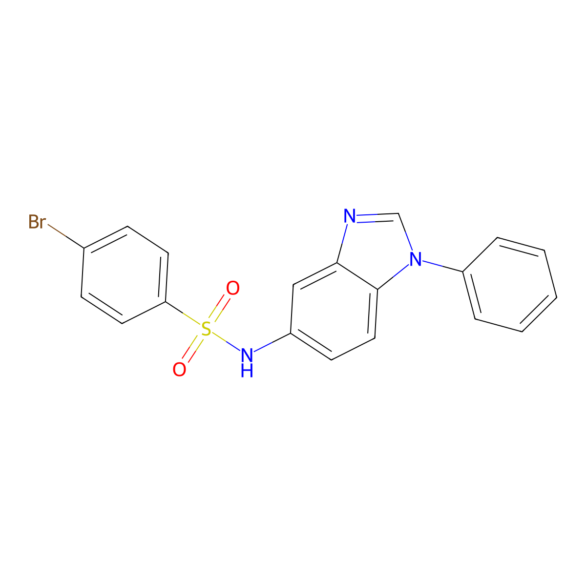4-bromo-N-(1-phenyl-1H-benzimidazol-5-yl)benzenesulfonamide molecular structure, CAS 488803-64-1