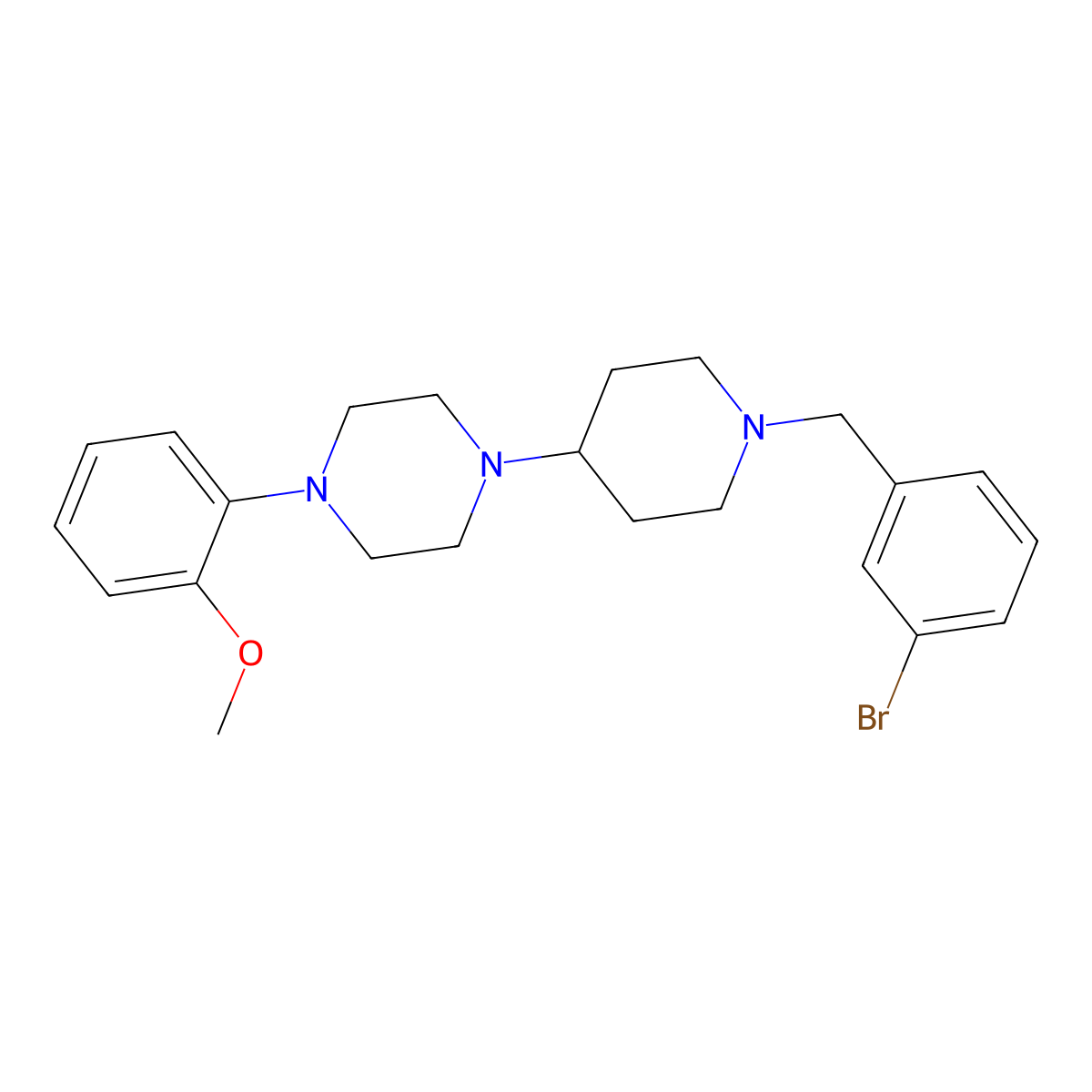 1-[1-[(3-Bromophenyl)methyl]piperidin-4-yl]-4-(2-methoxyphenyl)piperazine molecular structure, CAS 488803-78-7