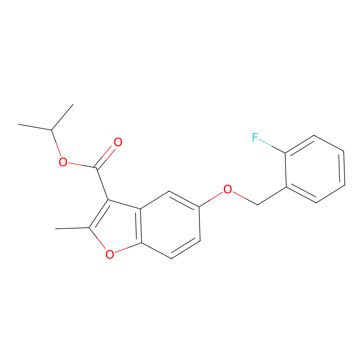 Propan-2-yl 5-[(2-fluorophenyl)methoxy]-2-methyl-1-benzofuran-3-carboxylate molecular structure, CAS 488803-97-0