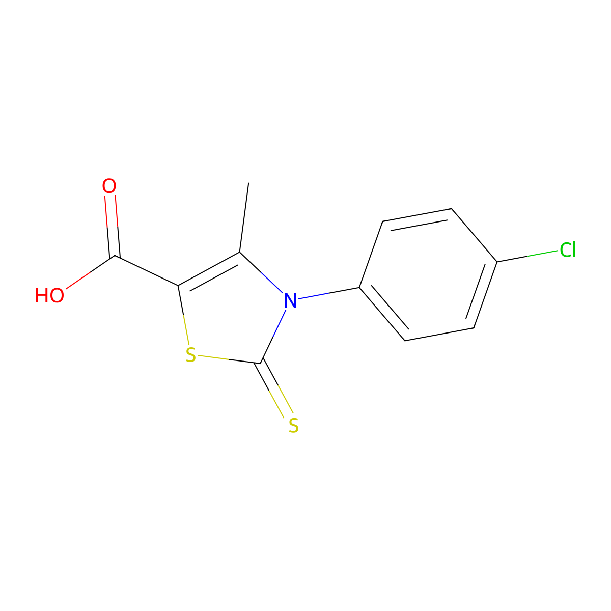 3-(4-Chlorophenyl)-4-methyl-2-thioxo-2,3-dihydro-1,3-thiazole-5-carboxylic acid molecular structure, CAS 488804-08-6
