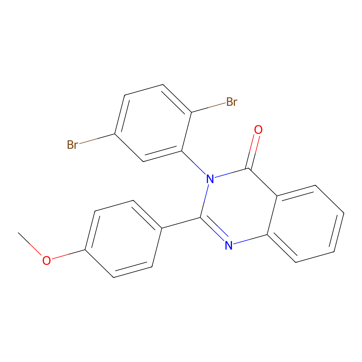 3-(2,5-Dibromophenyl)-2-(4-methoxyphenyl)quinazolin-4-one molecular structure, CAS 488804-20-2