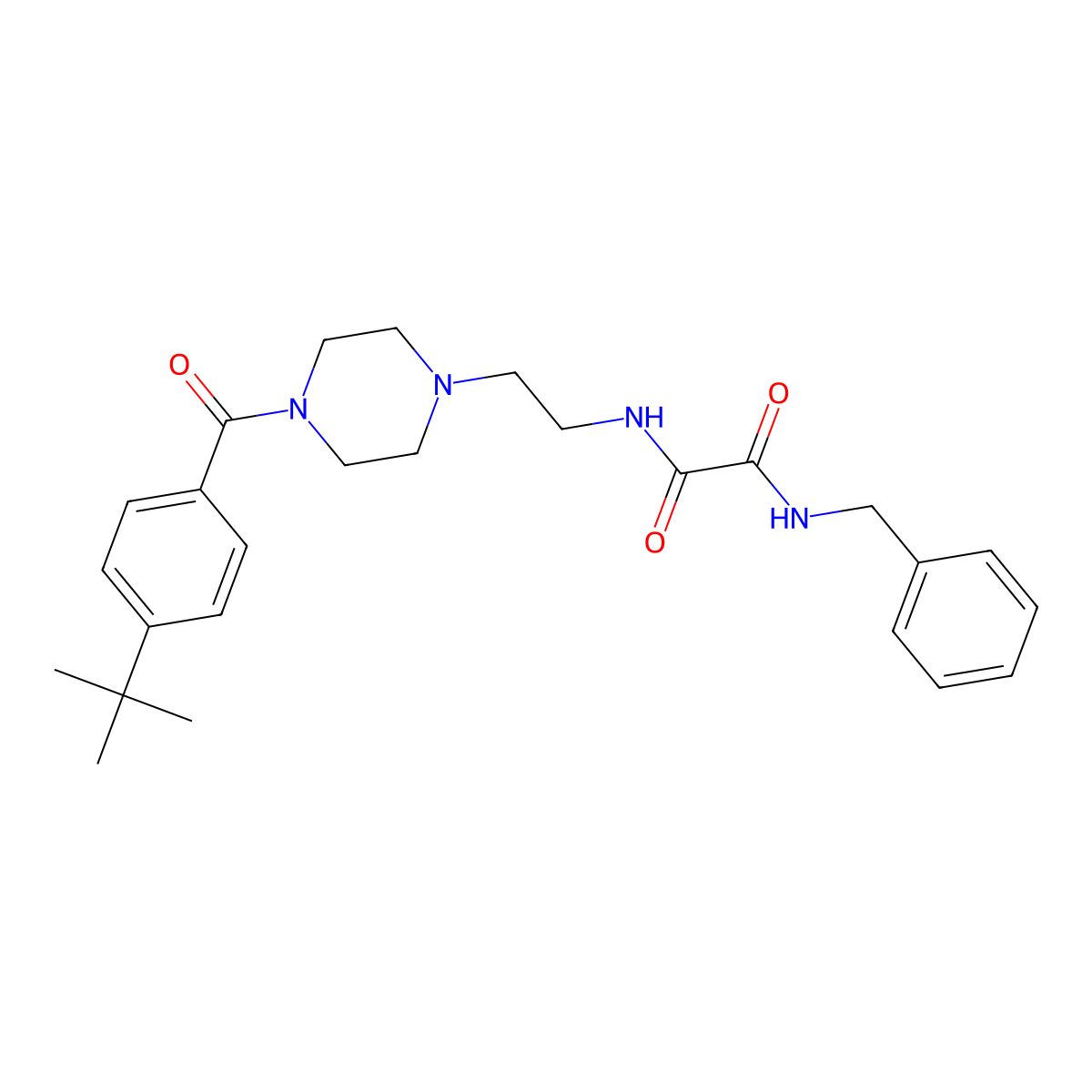 N'-benzyl-N-[2-[4-(4-tert-butylbenzoyl)piperazin-1-yl]ethyl]oxamide molecular structure, CAS 488804-88-2
