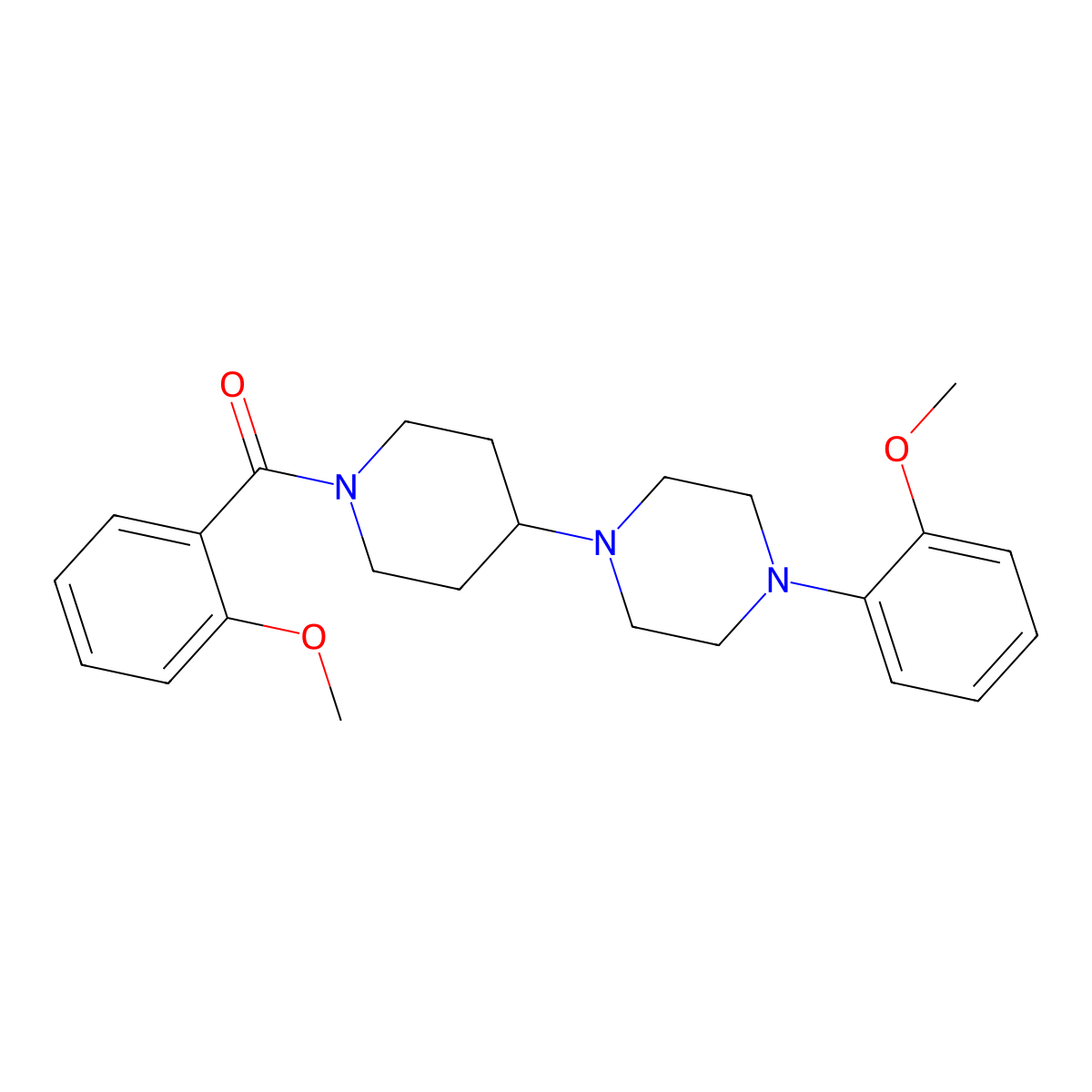 (2-Methoxyphenyl)-[4-[4-(2-methoxyphenyl)piperazin-1-yl]piperidin-1-yl]methanone molecular structure, CAS 488804-89-3