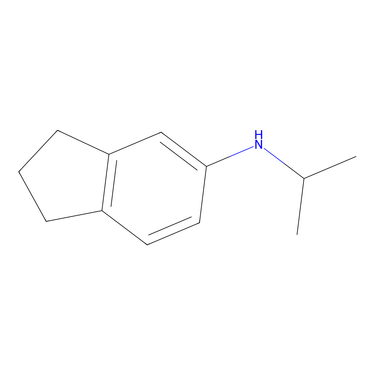 N-(propan-2-yl)-2,3-dihydro-1H-inden-5-amine molecular structure, CAS 488807-05-2