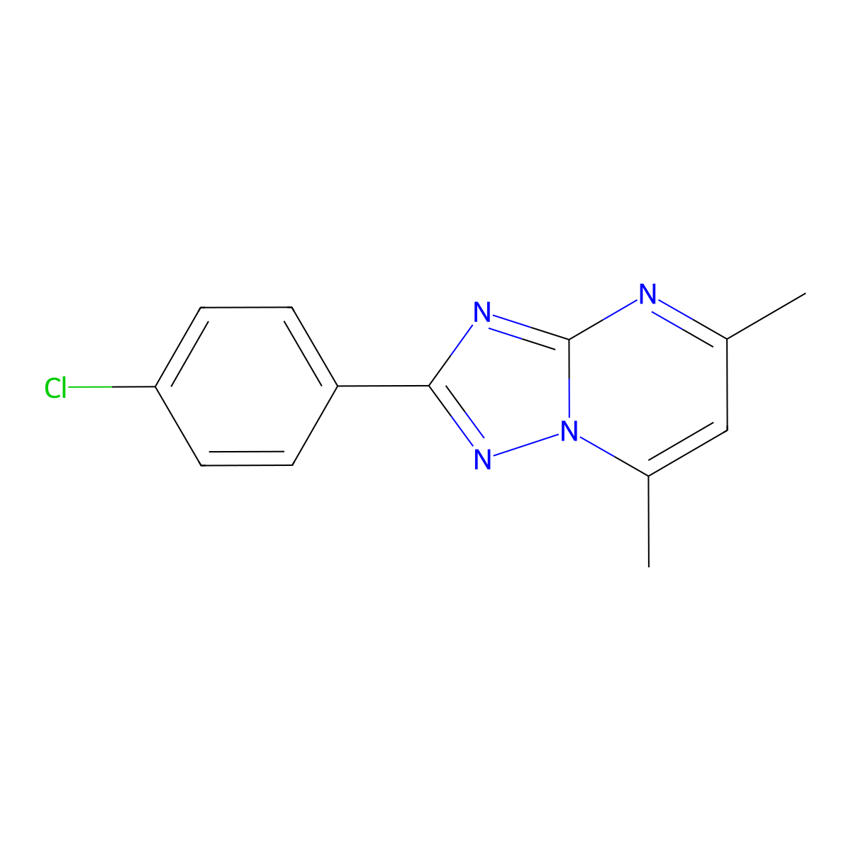 2-(4-Chlorophenyl)-5,7-dimethyl-[1,2,4]triazolo[1,5-a]pyrimidine molecular structure, CAS 488809-82-1