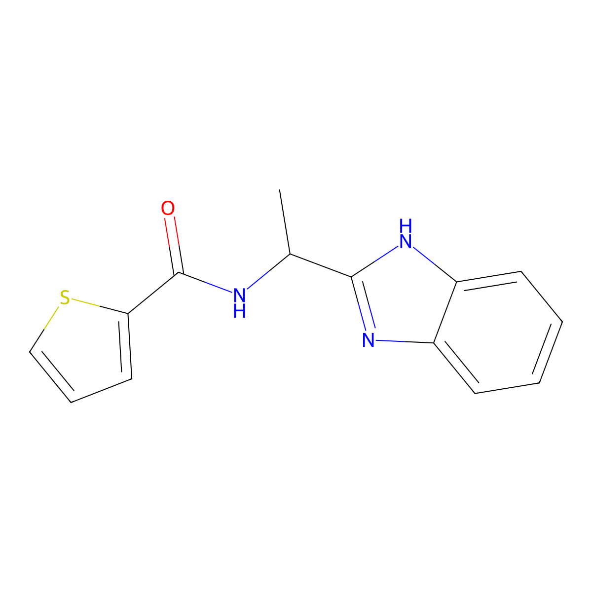 N-[1-(1H-benzimidazol-2-yl)ethyl]thiophene-2-carboxamide molecular structure, CAS 488809-88-7