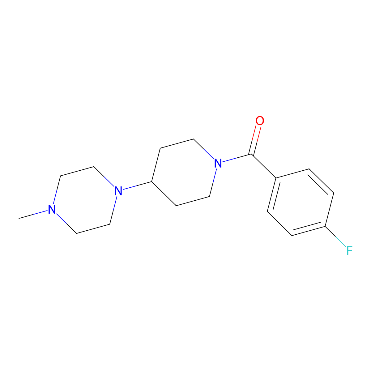(4-Fluorophenyl)-[4-(4-methylpiperazin-1-yl)piperidin-1-yl]methanone molecular structure, CAS 488809-90-1