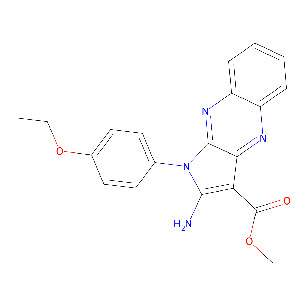 methyl 2-amino-1-(4-ethoxyphenyl)-1H-pyrrolo[2,3-b]quinoxaline-3-carboxylate molecular structure, CAS 488810-29-3