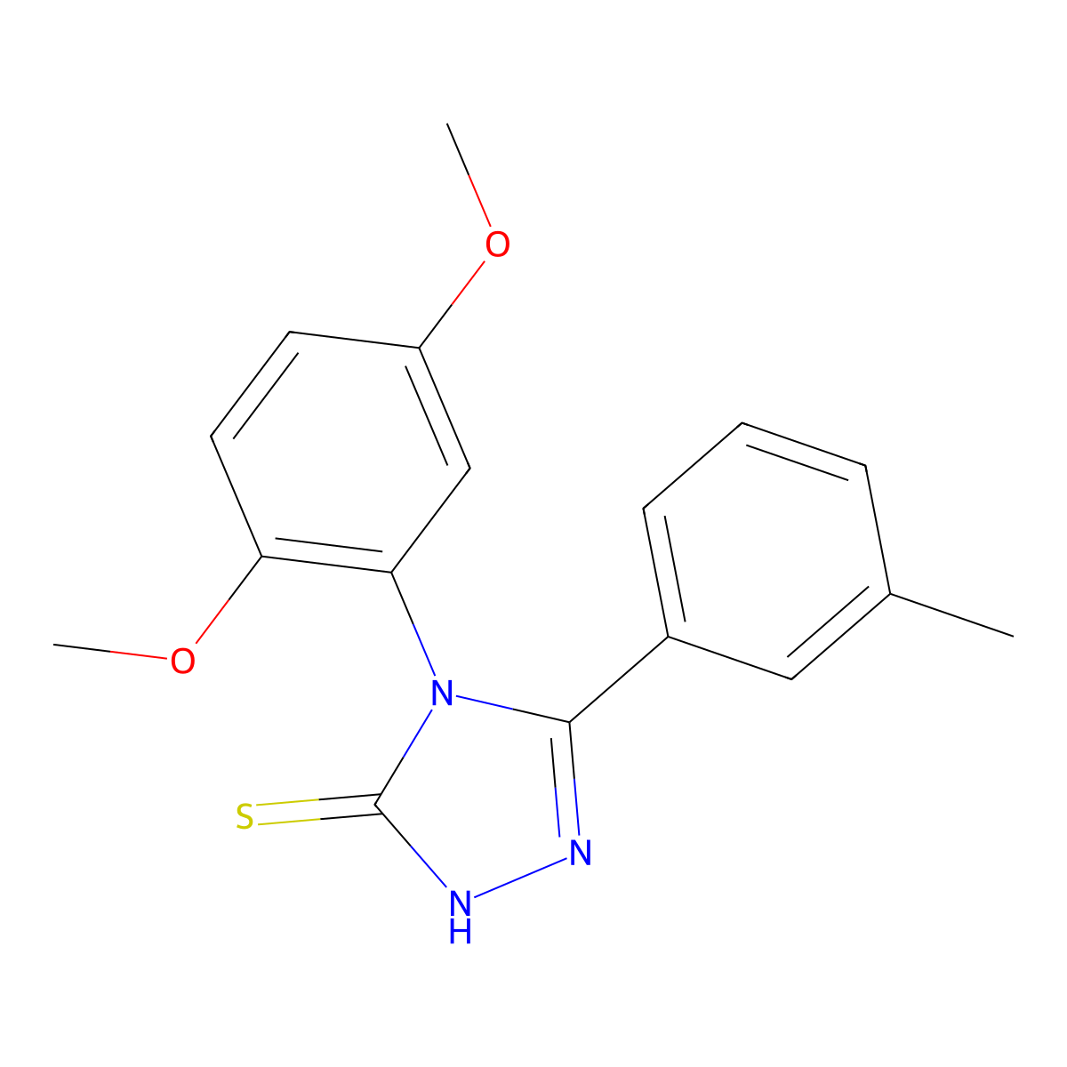 4-(2,5-dimethoxyphenyl)-5-(3-methylphenyl)-4H-1,2,4-triazole-3-thiol molecular structure, CAS 488810-57-7