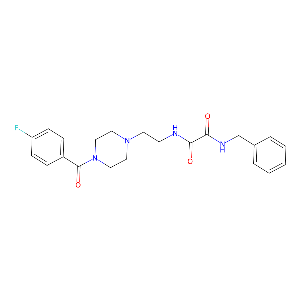 N-Benzyl-N'-{2-[4-(4-fluoro-benzoyl)-piperazin-1-yl]-ethyl}-oxalamide molecular structure, CAS 488810-67-9